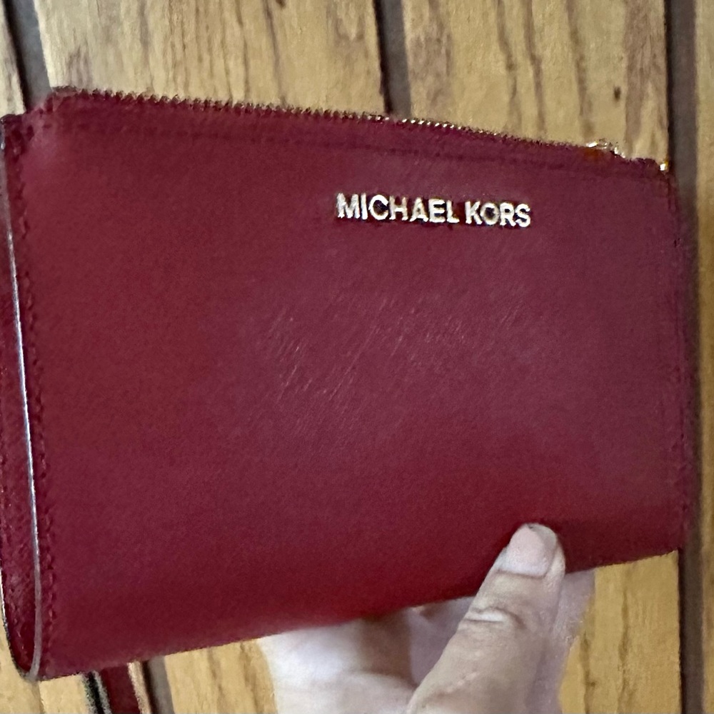 Michael Kors SCARLET RED Jet Set Travel Double Zip Wristlet/Wallet~NEW w/o Tags - Picture 10 of 14